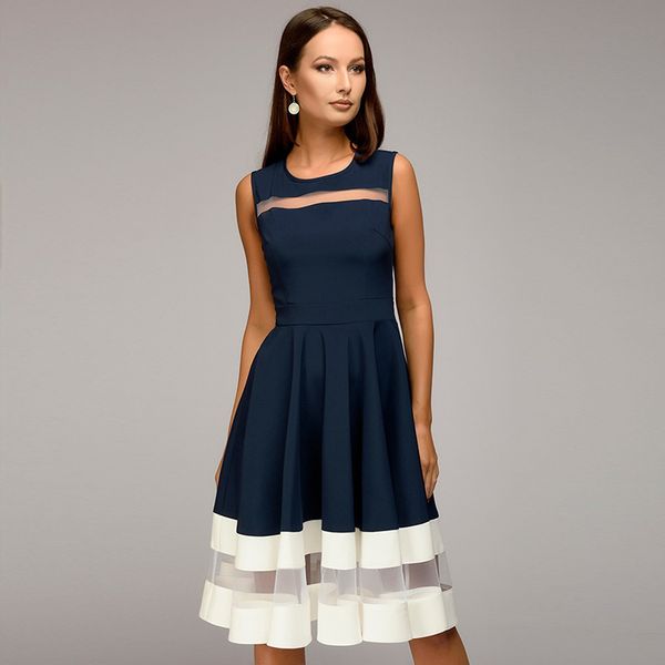 2021 new elegant knee-length mesh patchwork o-neck a-line vestidos vintage sleeveless party cute women dml4, Black;gray
2021 new elegant knee-length mesh patchwork o-neck a-line vestidos vintage sleeveless party cute women dml4, Black;gray