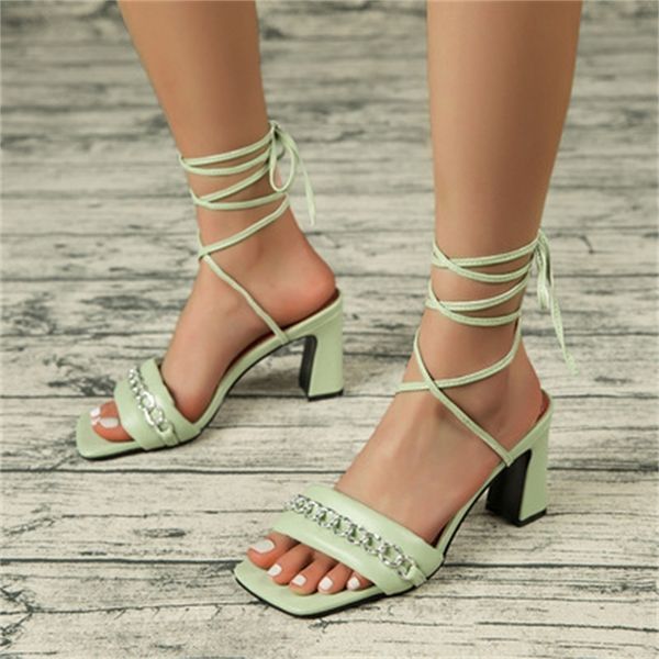 summer plus size winding strap sandals square toe chain women's thick heel high heels 60% off store online, Black
summer plus size winding strap sandals square toe chain women's thick heel high heels 60% off store online, Black