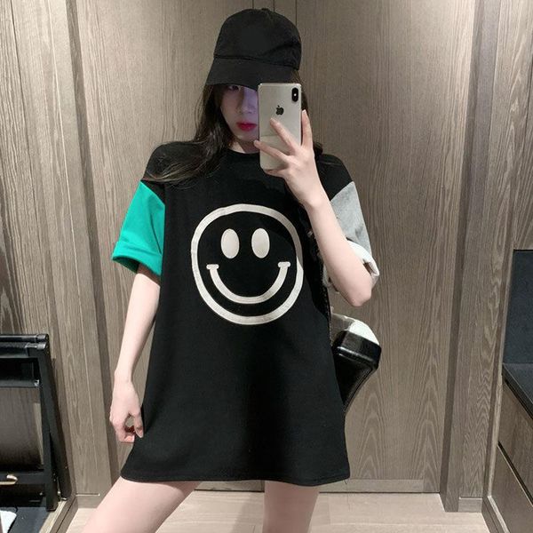 women's t-shirt cute smile tshirt streetwear fummer oversized pathwork t shirt women harajuku short sleeves tee hip hop gothic funny, White
women's t-shirt cute smile tshirt streetwear fummer oversized pathwork t shirt women harajuku short sleeves tee hip hop gothic funny, White