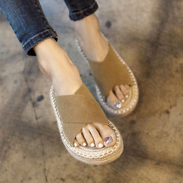 sandals korean women's shoes summer fashion cross suede slippers straw comfortable linen flat bottom cool drag f9s2, Black
sandals korean women's shoes summer fashion cross suede slippers straw comfortable linen flat bottom cool drag f9s2, Black