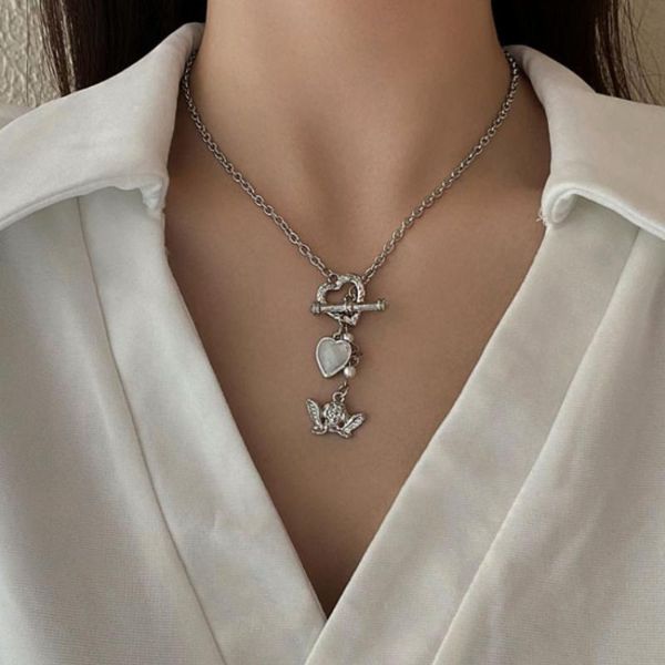 pendant necklaces fashion women set retro angel zircon clavicle chain silver color necklace birthday party jewelry gift
pendant necklaces fashion women set retro angel zircon clavicle chain silver color necklace birthday party jewelry gift