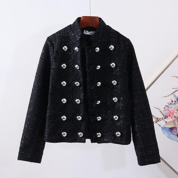 women's jackets 2021 spring fashion designer women elegant vintage short coat stand long sleeve button wool blends tweed jacket outwear, Black;brown
women's jackets 2021 spring fashion designer women elegant vintage short coat stand long sleeve button wool blends tweed jacket outwear, Black;brown