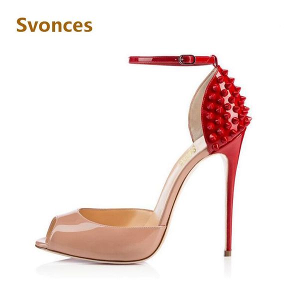 gladiator fashion women sandals luxury red rivets thin high heels designer pump shoes elegant buckle brand shoes women chaussure, Black
gladiator fashion women sandals luxury red rivets thin high heels designer pump shoes elegant buckle brand shoes women chaussure, Black