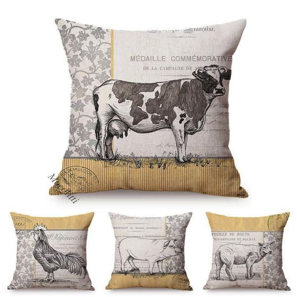cushion/decorative pillow vintage farm poster design throw cases cow cock pig rural animal style decoration square cushions cover car sofa c
cushion/decorative pillow vintage farm poster design throw cases cow cock pig rural animal style decoration square cushions cover car sofa c