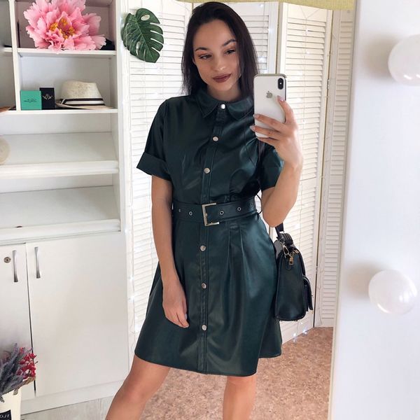 2021 women vintage front button sashes a-line pu short sleeve turn down collar solid elegant new early spring gedt, Black;gray
2021 women vintage front button sashes a-line pu short sleeve turn down collar solid elegant new early spring gedt, Black;gray