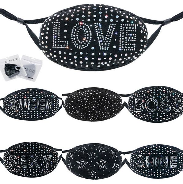 letter dustproof crystal mask bling bling diamond protective mask mouth masks washable reusable women colorful rhinestones face mask
letter dustproof crystal mask bling bling diamond protective mask mouth masks washable reusable women colorful rhinestones face mask