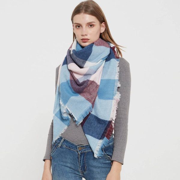 scarves womens warm scarf long shawl wraps large knit cashmere tassel personalized plaid printing bufanda multi-purpose casual szalik, Blue;gray
scarves womens warm scarf long shawl wraps large knit cashmere tassel personalized plaid printing bufanda multi-purpose casual szalik, Blue;gray