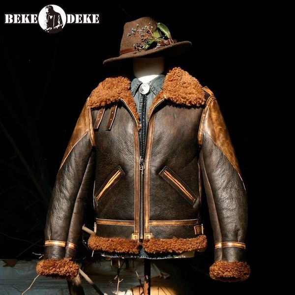 men's leather & faux korean style mens lamb wool genuine jackets zippers pockets turn-down collar fashion real fur coat, Black
men's leather & faux korean style mens lamb wool genuine jackets zippers pockets turn-down collar fashion real fur coat, Black