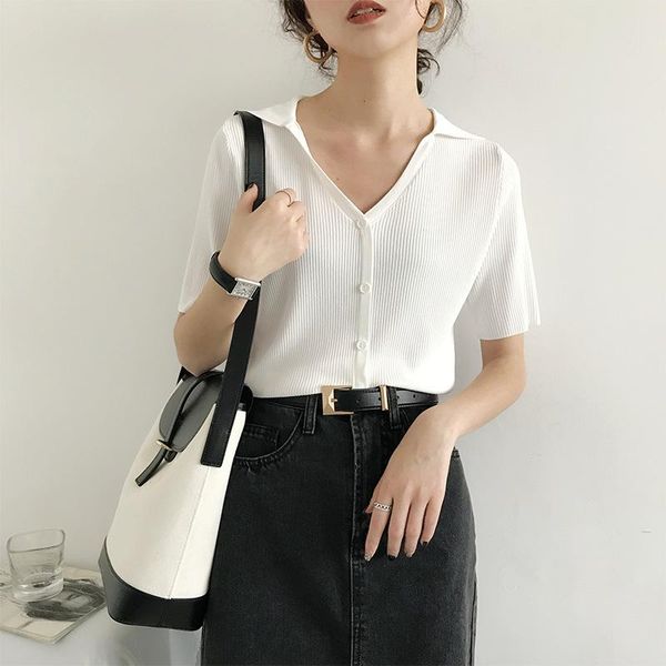 women's t-shirt 2021 fashion women cardigan shirts knit girls long sleeve t-shirts ribbed, White
women's t-shirt 2021 fashion women cardigan shirts knit girls long sleeve t-shirts ribbed, White