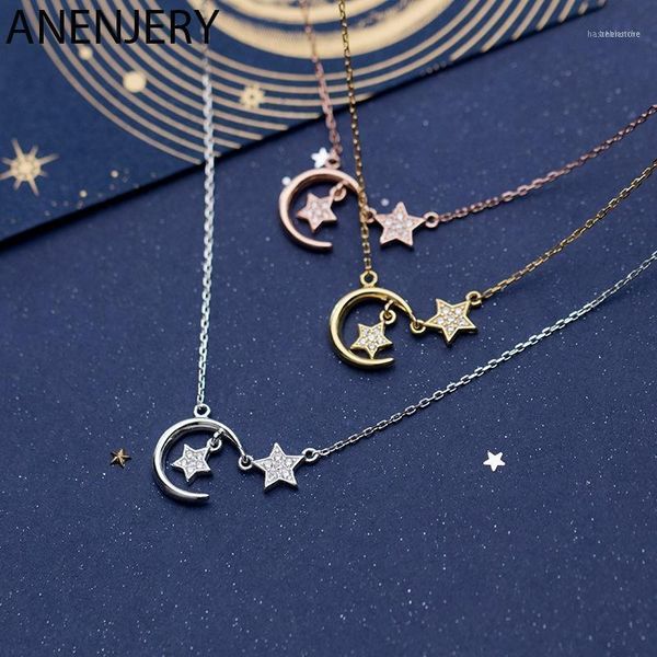 chains anenjery simple silver color micro cubic ziron star moon necklaces for women choker collares wedding jewelry s-n5351
chains anenjery simple silver color micro cubic ziron star moon necklaces for women choker collares wedding jewelry s-n5351