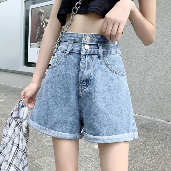women's shorts cgc 2021 summer high waist woman jeans casual solid cotton denim female vintage wigh leg loose bottom, White;black
women's shorts cgc 2021 summer high waist woman jeans casual solid cotton denim female vintage wigh leg loose bottom, White;black