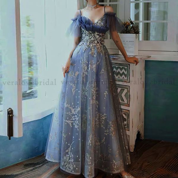 blue prom dress a line soaghetti straps lace sequins bridesmaid party gowns formal evening reception vestidos robes, Black
blue prom dress a line soaghetti straps lace sequins bridesmaid party gowns formal evening reception vestidos robes, Black