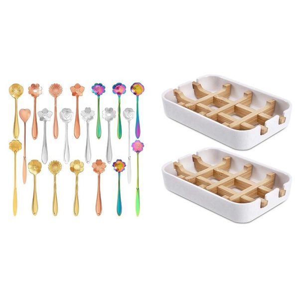 spoons 2 pcs bamboo soap dishes white & 1 set stainless steel spoon,reusable stirring spoon 4.9 7 inch
spoons 2 pcs bamboo soap dishes white & 1 set stainless steel spoon,reusable stirring spoon 4.9 7 inch
