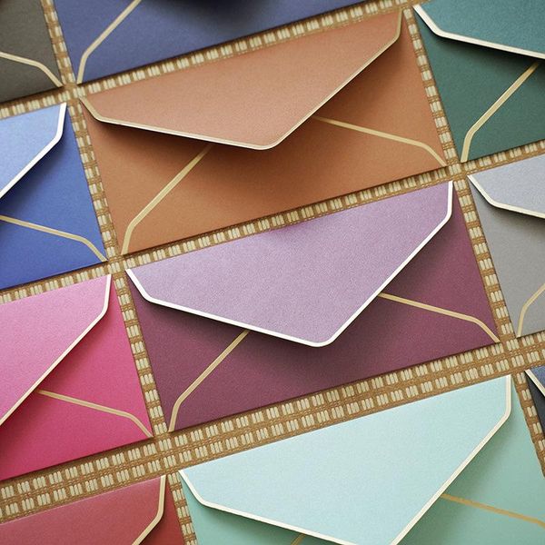 (10 pieces/lot) 22*11cm bronze envelope exquisite business invitation card invitation pearly envelope
