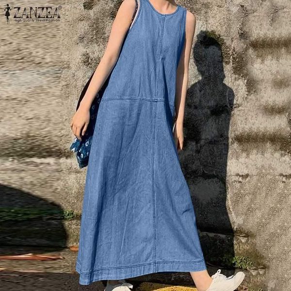 casual dresses zanzea 2021 summer plus size sleeveless round neck woman dress causal soild color long sundress female denim maxi robe femme, Black;gray
casual dresses zanzea 2021 summer plus size sleeveless round neck woman dress causal soild color long sundress female denim maxi robe femme, Black;gray