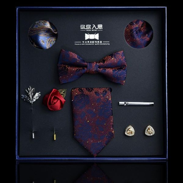 bow ties fashion men's suit accessories set wedding business tie square scarf 8 pieces gift box boyfriend birthday, Black;gray
bow ties fashion men's suit accessories set wedding business tie square scarf 8 pieces gift box boyfriend birthday, Black;gray