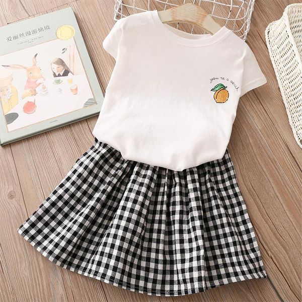 clothing sets baby suit 2021 summer girls children's short-sleeved t-shirt plaid skirt, White
clothing sets baby suit 2021 summer girls children's short-sleeved t-shirt plaid skirt, White