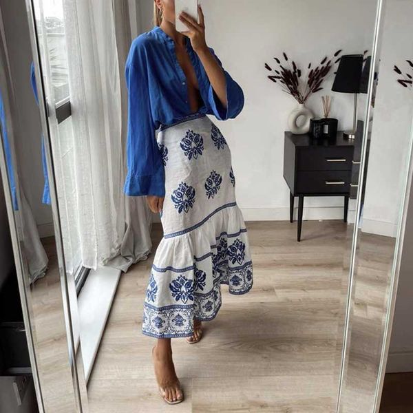 skirts woman casual blue embroidery cotton linen trumpet skirt 2021 summer female ruffles beach ladies soft high waisted, Black 
skirts woman casual blue embroidery cotton linen trumpet skirt 2021 summer female ruffles beach ladies soft high waisted, Black