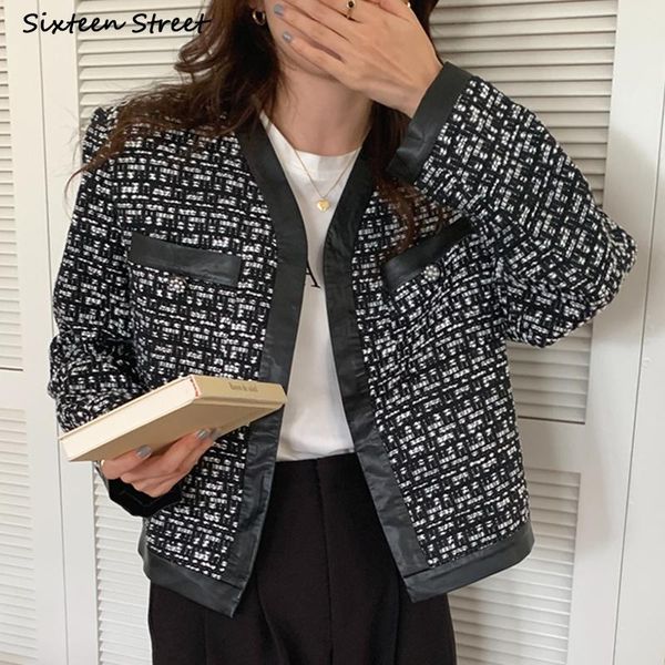 women's jackets black tweed jacket women fall o-neck retro long-sleeve cropped coat ladies business runway winter wool, Black;brown
women's jackets black tweed jacket women fall o-neck retro long-sleeve cropped coat ladies business runway winter wool, Black;brown