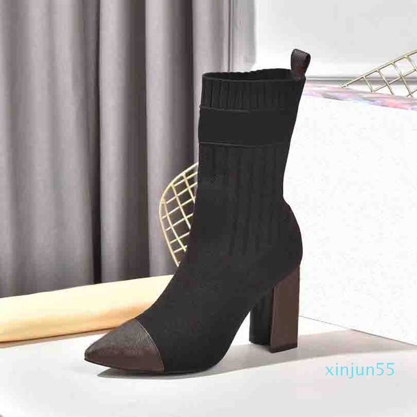 spring autumn knitted elastic boots show style letter thick heels woman shoes high heel boot fashion socks lady quality, Black
spring autumn knitted elastic boots show style letter thick heels woman shoes high heel boot fashion socks lady quality, Black