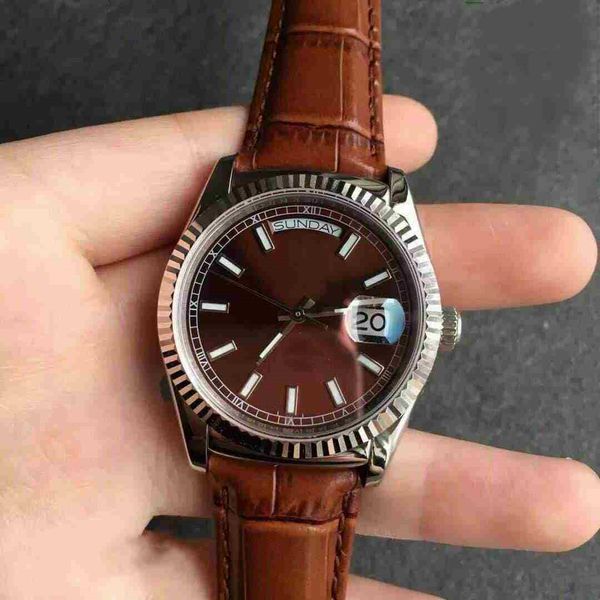 men's watch 40mm real belt stainless steel plate automatic mechanical date waterproof luminous, Slivery;brown
men's watch 40mm real belt stainless steel plate automatic mechanical date waterproof luminous, Slivery;brown