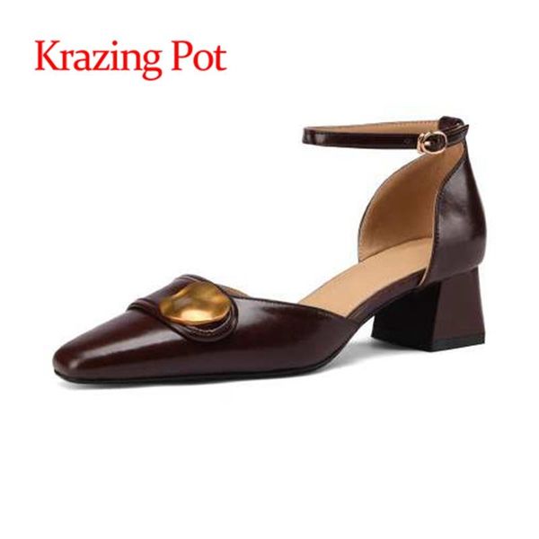 sandals krazing pot square toe cow leather med heels shallow metal solid british school preppy style buckle straps women l02, Black
sandals krazing pot square toe cow leather med heels shallow metal solid british school preppy style buckle straps women l02, Black
