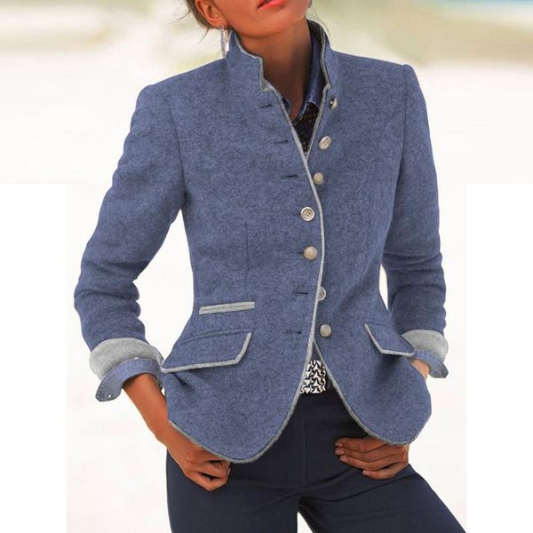 women's wool & blends 2021 ladies retro coat solid color stand collar button jackets elegant office casual winter outwear women slim, Black
women's wool & blends 2021 ladies retro coat solid color stand collar button jackets elegant office casual winter outwear women slim, Black
