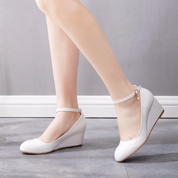 dress shoes patent leather office women shallow pumps fashion high heels buckle round toe sandals, Black
dress shoes patent leather office women shallow pumps fashion high heels buckle round toe sandals, Black