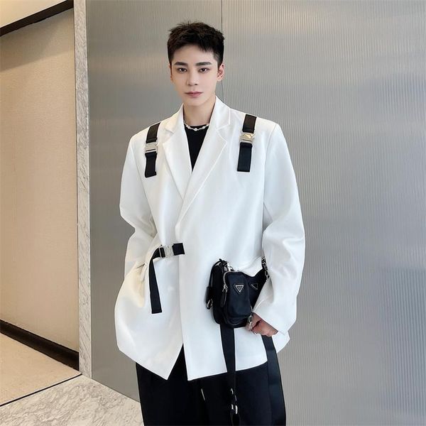 men's suits & blazers men streetwear fashion show suit women oversize hip hop jacket man net celebrity ribbon buckle coat blazer, White;black
men's suits & blazers men streetwear fashion show suit women oversize hip hop jacket man net celebrity ribbon buckle coat blazer, White;black