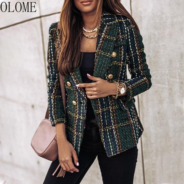 women's suits & blazers olome long-sleeved women plaid button fashion jacket office professional work autumn and winter plus size suit, White;black
women's suits & blazers olome long-sleeved women plaid button fashion jacket office professional work autumn and winter plus size suit, White;black