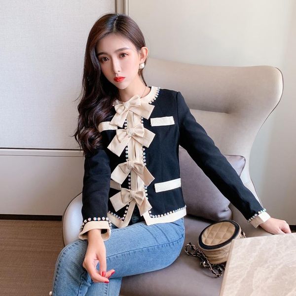 women's jackets autumn winter elegant vintage short coat flower bow jacket office lady women, Black;brown
women's jackets autumn winter elegant vintage short coat flower bow jacket office lady women, Black;brown