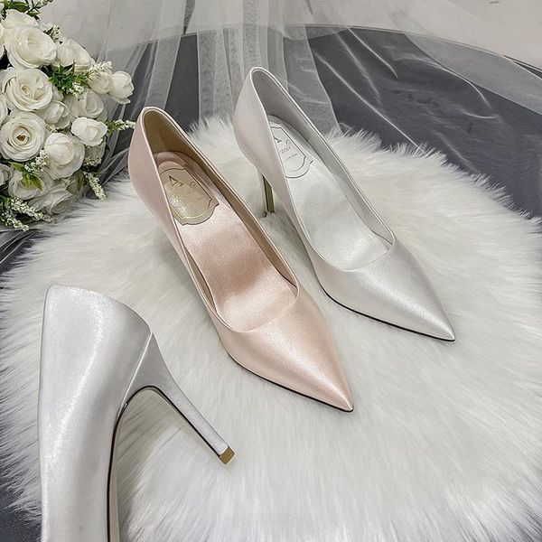 dress shoes spring satin pointed stiletto high heel bridal wedding rhinestone party large size small women's single, Black
dress shoes spring satin pointed stiletto high heel bridal wedding rhinestone party large size small women's single, Black