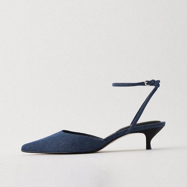 sandals 2021 fashion spring blue denim pointed toe single shoes high heels buckle strap party stiletto women, Black
sandals 2021 fashion spring blue denim pointed toe single shoes high heels buckle strap party stiletto women, Black