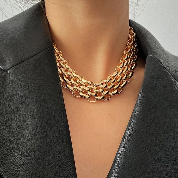 chokers chunky chain choker necklace for women hip hop gold color layered collar fashion, Golden;silver
chokers chunky chain choker necklace for women hip hop gold color layered collar fashion, Golden;silver