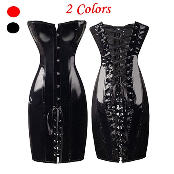 Woman Bustiers Black Sexy Shiny PVC Leather Long Waist Corset Womens Lace Up Hook Overbust Waist Slimming Bustier Corsets Corselet Plus Size, Black;white
Woman Bustiers Black Sexy Shiny PVC Leather Long Waist Corset Womens Lace Up Hook Overbust Waist Slimming Bustier Corsets Corselet Plus Size, Black;white