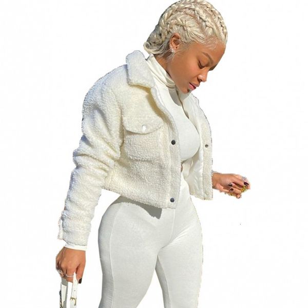 solid color lamb wool winter woman's jacket turn down collar fine outerwear 2021 fashion new streetwear pocket woolen jackets a736, Black
solid color lamb wool winter woman's jacket turn down collar fine outerwear 2021 fashion new streetwear pocket woolen jackets a736, Black