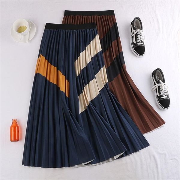 autumn new arrival 3 color a-line temperament color matching collage skirt cotton pleated skirt striped skirt 210315, Black
autumn new arrival 3 color a-line temperament color matching collage skirt cotton pleated skirt striped skirt 210315, Black