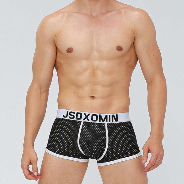 men's full net ice silk underpants, sports and breathable cool comfortable boxers, men's medium waist boxers, Black;white
men's full net ice silk underpants, sports and breathable cool comfortable boxers, men's medium waist boxers, Black;white