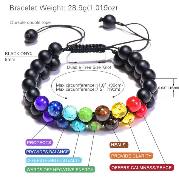 energy volcano lava rock double row strands bracelet colorful chakra braid adjustable hand string, Black
energy volcano lava rock double row strands bracelet colorful chakra braid adjustable hand string, Black