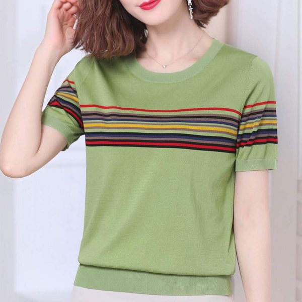 women's sweaters 2021 summer fashion women clothes short sleeve thin striped knitted sweater pullover woman o neck pull femme jumper, White;black
women's sweaters 2021 summer fashion women clothes short sleeve thin striped knitted sweater pullover woman o neck pull femme jumper, White;black