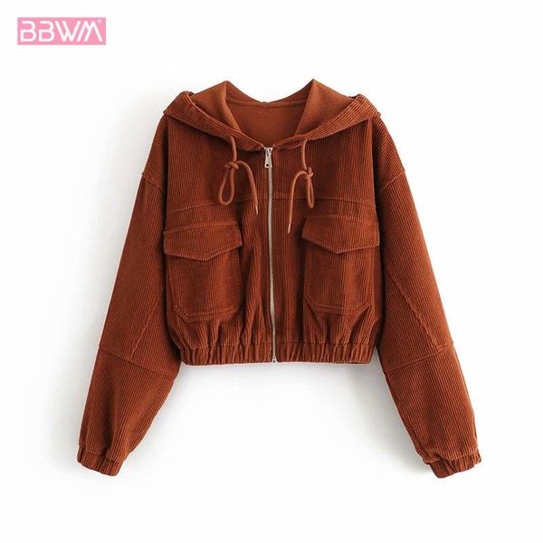 burgundy vintage corduroy hooded zipper long sleeve chic female jacket korean style loose college style harajuku women's coat, Black;brown
burgundy vintage corduroy hooded zipper long sleeve chic female jacket korean style loose college style harajuku women's coat, Black;brown
