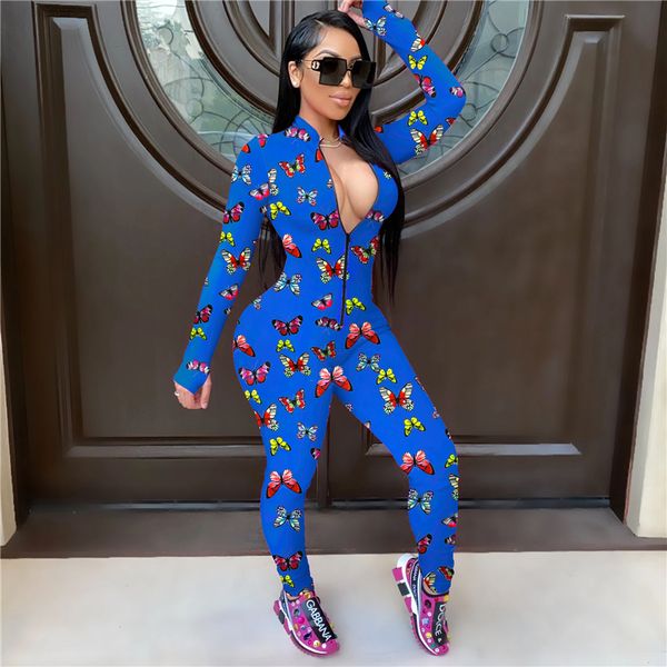 women butterfly print long sleeve bodycon jumpsuit rompers 2020 front zipper clubwear outfits one-piece rompers, Black;white
women butterfly print long sleeve bodycon jumpsuit rompers 2020 front zipper clubwear outfits one-piece rompers, Black;white