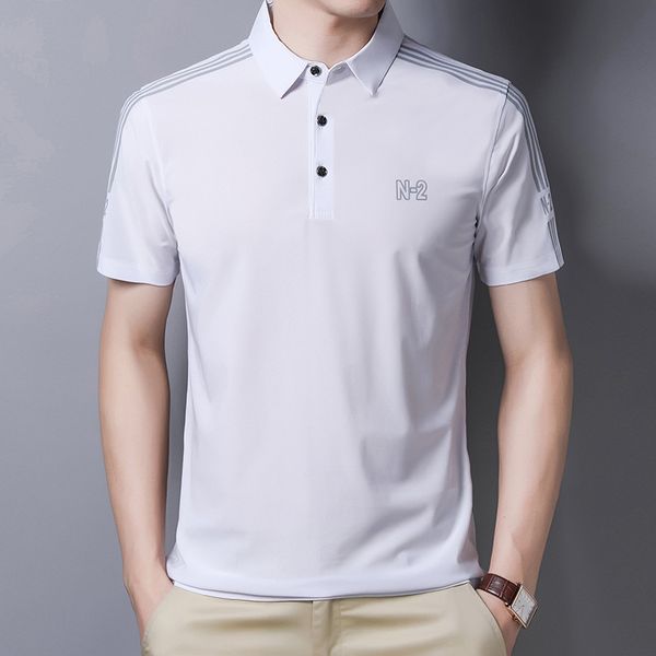 Summer new men's business casual polo shirt short-sleeved T-shirt ice silk fashion loose POLO shirt tide men's T-shirt, White;black
Summer new men's business casual polo shirt short-sleeved T-shirt ice silk fashion loose POLO shirt tide men's T-shirt, White;black
