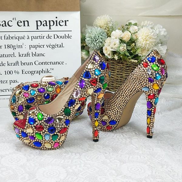 sandals multicolored crystal women wedding shoes and bag set fahion peep toe super high heels platform with handbag open pumps, Black
sandals multicolored crystal women wedding shoes and bag set fahion peep toe super high heels platform with handbag open pumps, Black