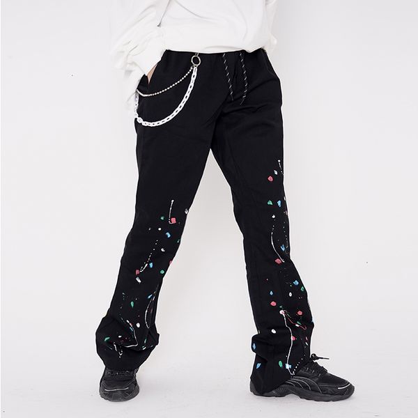 2021 new alta rua corrente de ferro respingo tinta flare homem e mulher em linha reta retro perna larga casuais oversize baggy calas 66q3, Black
2021 new alta rua corrente de ferro respingo tinta flare homem e mulher em linha reta retro perna larga casuais oversize baggy calas 66q3, Black