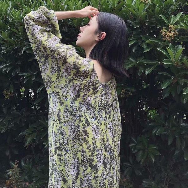 casual dresses 2021 super fairy holiday style light white green flower beach loose lazy lantern sleeve dress medium length pendulum type, Black;gray
casual dresses 2021 super fairy holiday style light white green flower beach loose lazy lantern sleeve dress medium length pendulum type, Black;gray
