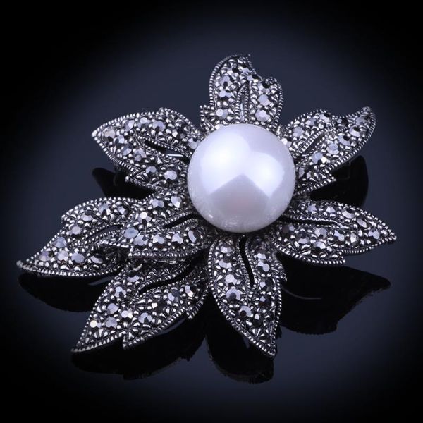 pins, brooches farlena jewelry black rhinestones brooch pins for women suit accessory vintage simulated pearl, Gray
pins, brooches farlena jewelry black rhinestones brooch pins for women suit accessory vintage simulated pearl, Gray