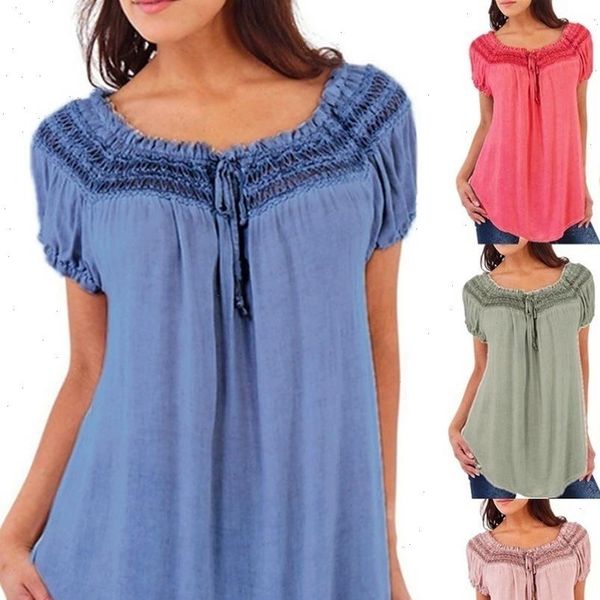 womens blouses loose v neck lace patchwork short sleeve blouse tees 7 colors lady shirts plus size s 5xl, White
womens blouses loose v neck lace patchwork short sleeve blouse tees 7 colors lady shirts plus size s 5xl, White
