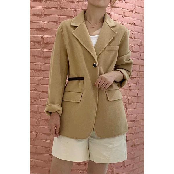 women's wool & blends product 21 autumn and winter european american high-end long lapel korean double-sided cashmere coat, Black
women's wool & blends product 21 autumn and winter european american high-end long lapel korean double-sided cashmere coat, Black