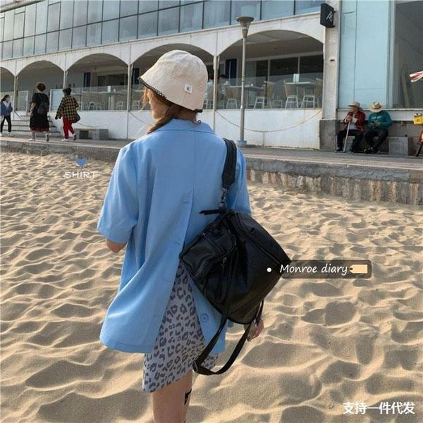 women's suits & blazers design sense niche casual suit coat versatile short sleeve thin blue small 2021 summer top, White;black
women's suits & blazers design sense niche casual suit coat versatile short sleeve thin blue small 2021 summer top, White;black